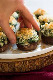 stuffed mushrooms with spinach and