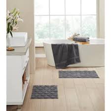 sushome solid gray bathroom rugs
