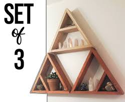 Set Of 3 Triangle Shelves Large For