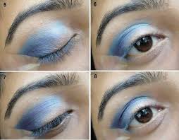 golden and dark blue eye makeup tutorial