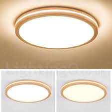 Dimmable Round Wooden Led With Lens