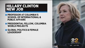hillary clinton to join columbia