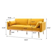 yellow velvet 2 seat sofa loveseat