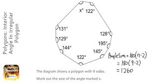 interior angle in irregular polygon