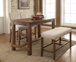 The smooth, ladder back style backrests. Cm3324pt 4pc 4 Pc Sania Natural Tone Finish Wood Counter Height Dining Table Set With Padded Chairs Dining Table In Kitchen Counter Height Dining Table Solid Wood Dining Table