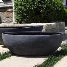 Small Smooth Oval Bowl Planter Black