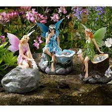 3 Piece Hallman Fairy Garden Statue Set