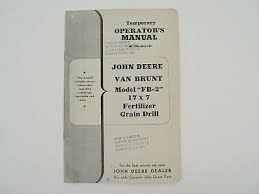 Operators Parts Manuals For John Deere Van Brunt Fb 137 13x7