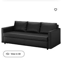 friheten 3seater sofa bed leather black