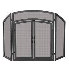 3 panel fireplace screen with doors