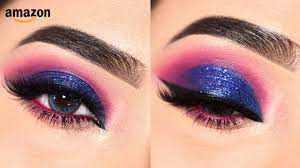 blue and pink eye makeup tutorial