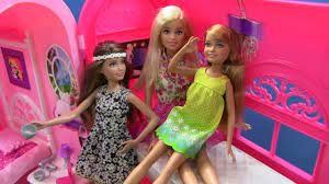 3 Chị Em Búp Bê Barbie Mới - Skipper, Barbie, Stacie - Kết Hợp Nhà barbie 2  trong 1 (Bí Đỏ) - YouTube