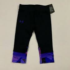 Details About Under Armour Nwt Toddler Girls Cropped Capri Leggings 3t 4t Black Purple Pink