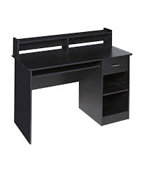 Kealive computer desk with 4 drawers and hutch shelf, executive desk home office desk writing sturdy pc laptop notebook desk, spacious desktop vintage black 4.1 out of 5 stars 677 $129.99 $ 129. Onespace Essential Computer Desk Hutch With Pull Out Keyboard Reviews Furniture Macy S