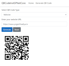 generate qr code in asp net core mvc