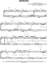 Genre acoustic comment by user. Justin Timberlake Mirrors Sheet Music Easy Piano In Eb Major Transposable Download Print Sku Mn0117022