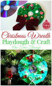 christmas wreath playdough and cd craft