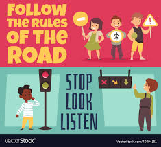 road safety rules for children banners