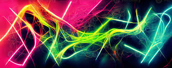 sci fi glowing iridescent neon lights