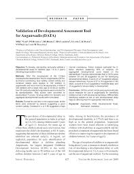 Pdf Validation Of Developmental Assessment Tool For