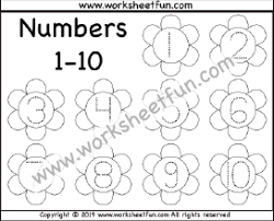 This is the free printable numbers 1 10 free printable a to z you can get from free printable number tracing worksheets 1 10 which you can download or print for free. Number Tracing Flower 1 10 One Worksheet Free Printable Worksheets Worksheetfun