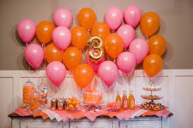 pink orange birthday party cristin