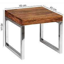 Er ist in einem guten zustand mit normalen. Finebuy Beistelltisch Massiv Holz Sheesham Wohnzimmer Tisch Metallgestell Couchtisch Landhaus Stil Dunkelbraun 45 Cm Natur Produkt
