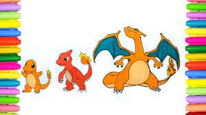 Pokemon coloring pages charizard i kids learning how to color and be creative. Pokemon Coloring Book Charmander Charmeleon And Charizard Youtube