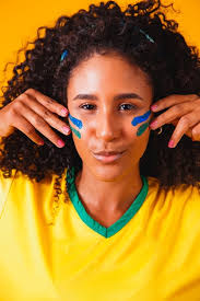 brazilian fan using paint as makeup