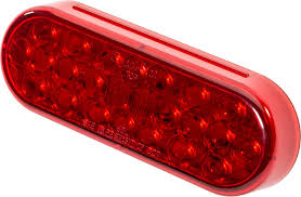 Truck Lite 6050 Oval Led Stop Turn Tail Light In Red Lens Red Lamp 24 Diode Pattern Quadratec