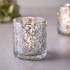Antique Mercury Glass Candle Holders