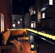 Apartment Balcony Lighting Decoration Ideas