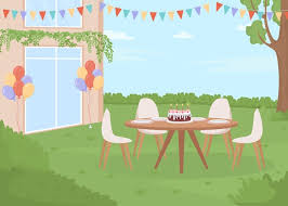Vector Backyard Birthday Party