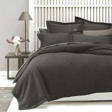 Deluxe Waffle Single Duvet Cover Set Charcoal
