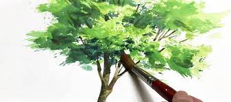 making a watercolor tree painting