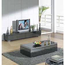 glossy jason tv stand with center table
