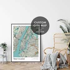 Custom Retro Map Print Personalized Map