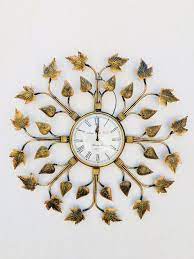 Metal Leaf Designer Wall Clock