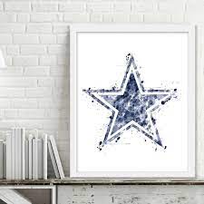 Printable Cowboys Watercolor Football