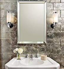 Antique Mirrored Subway Tile Bathroom