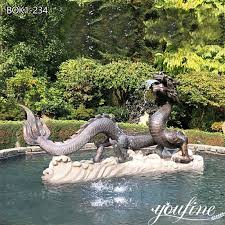 Large Bronze Chinese Dragon Fountain