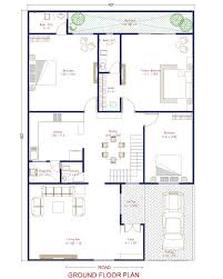 60 house plan 3 bhk with car parking