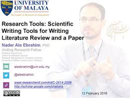 Literature review in research LibGuides   University of West Florida Research Tools  Scientific Writing Tools for Writing Literature Review Paper