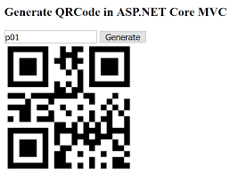 generate qrcode in asp net core mvc