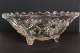 Clear Cut Glass Footed Bowl Anchor