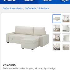 ikea vilasund sofa bed white