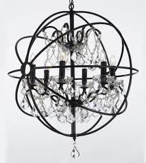 Spherical Orb Wrought Iron Crystal Chandelier Lighting Country French Gallery Chandeliers