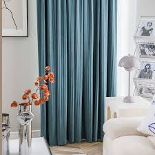 luxe blue striped velvet curtains