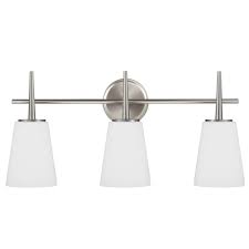 2 stars, 0 product ratings 0. Sea Gull Lighting Driscoll 24 5 In W 3 Light Brushed Nickel Wall Bath Vanity Light With Inside White Painted Etched Glass 4440403 962 The Home Depot