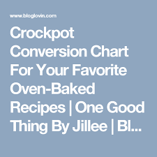 Crockpot Conversion Chart For Your Favorite Oven Baked
